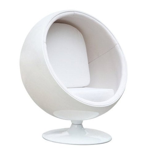 Poltrona Ball Chair Fiberglass Branca C.e Branco