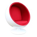 Ver imagem 1 de Poltrona Ball Chair Fiberglass Branca C.e Vermelho