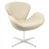 Poltrona Swan Revestida Couro Ecológico C.E.Bege - 1