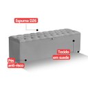 Ver imagem 6 de Recamier Baú Berlim Veludo Cinza Casal 1,30m Estofado Pés PVC Preto