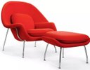 Ver imagem 1 de Poltrona Womb Chair com Puff Vermelha