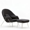 Ver imagem 1 de Poltrona Womb Chair com Puff C.e Preto