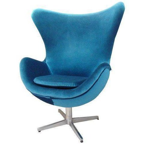 Poltrona Egg Sued Azul Piscina