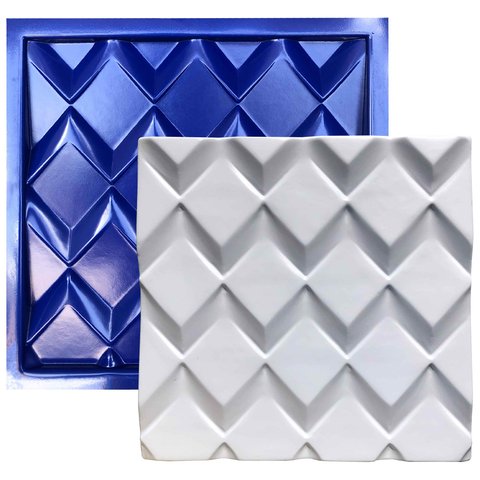 Forma 3D Gesso e Cimento ABS 1mm - Polígonos 35x35 cm