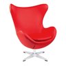 Poltrona Egg Couro Ecológico C.e Vermelho - 1