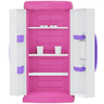 Brinquedo Geladeira Infantil Rosa Duas Portas com Acessórios - 3