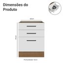 Ver imagem 2 de Balcão de Cozinha 60 cm 3 Gavetas (sem Tampo) Rustic/Branco Agata Madesa