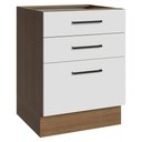 Ver imagem 1 de Balcão de Cozinha 60 cm 3 Gavetas (sem Tampo) Rustic/Branco Agata Madesa