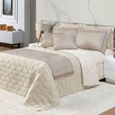 Ver imagem 1 de Cobre Leito Queen Picasso Dupla Face com Almofadas e Xale 10 Peças Bege