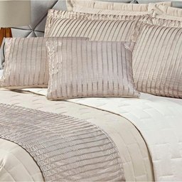 Cobre Leito Queen Picasso Dupla Face com Almofadas e Xale 10 Peças Bege - 2
