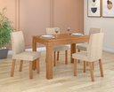Ver mais imagens de Conjunto Sala de Jantar Mesa Athenas 120 Tampo no Glass com 4 Cadeiras Laini - Lopas Amendoa Clean -