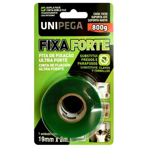 Fita Dupla Face Transparente Ultra Forte Unipega 19 mm X 2 m