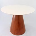 Ver imagem 1 de Mesa de Jantar Cone 120cm Base Madeira Mogo Escuro Laca Branca
