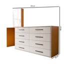 Ver imagem 4 de Cômoda Dublin 8 Gavetas com Espelho Creme/Freijó - Panorama Móveis