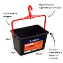 Ver imagem 3 de Caçamba Balde Pintura 10l + Rolo 23cm Antirespingo + Suporte Garfo + Trincha 50mm + Cabo Extensor 3m
