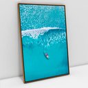 Ver imagem 1 de Quadro Decorativo O Mar e o Barco em tela Canvas TACOLADO PAPEL DE PAREDE Moldura Flutuante 4,5cm Fr