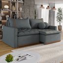 Ver imagem 1 de Sofá Cama Retrátil em Madeira Eucalipto e Veludo 220cm Flórida