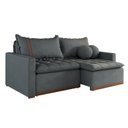 Ver imagem 2 de Sofá Cama Retrátil em Madeira Eucalipto e Veludo 220cm Flórida