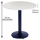Ver imagem 4 de Mesa Zeta 77,50 cm (Altura) com Tampo em MDP Redonda 80 cm Branco