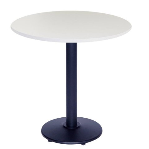 Mesa Zeta 77,50 cm (Altura) com Tampo em MDP Redonda 80 cm Branco