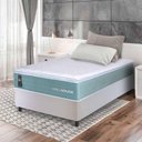 Ver imagem 1 de Conjunto Box Branco Lagos Verde Molas Ensacadas Solteiro 88x188x66 - King House