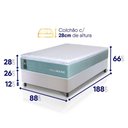 Ver imagem 3 de Conjunto Box Branco Lagos Verde Molas Ensacadas Solteiro 88x188x66 - King House