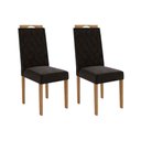 Ver imagem 1 de Kit 2 Cadeiras Sala Jantar Camélia 2 Un Carvalho/suede Preto - Kappesberg
