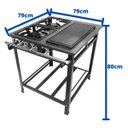 Ver imagem 5 de Fogão Industrial 2 Bocas P7 com Chapa Bifeteira Baixa Pressão 1QS 1QD Metalfour