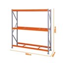 Ver imagem 3 de Mini Porta Pallet Inicial 1,8x0,8x2m Estante de Armazenagem com 3 Níveis 500kg