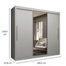Guarda Roupa Casal 3 Portas de Correr com Espelho Grande 4 Gavetas Gelius Royale - Branco Mdf - 5