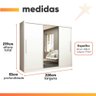 Guarda Roupa Casal 3 Portas de Correr com Espelho Grande 4 Gavetas Gelius Royale - Branco Mdf - 3