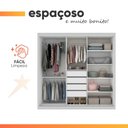 Ver imagem 5 de Guarda Roupa Casal 3 Portas de Correr com Espelho Grande 4 Gavetas Gelius Royale - Branco Mdf
