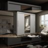 Guarda Roupa Casal 3 Portas de Correr com Espelho Grande 4 Gavetas Gelius Royale - Branco Mdf - 6