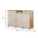 Ver imagem 2 de Cômoda Max 2020 Lukaliam 5 Gavetas com Cabideiro - Freijó/off White