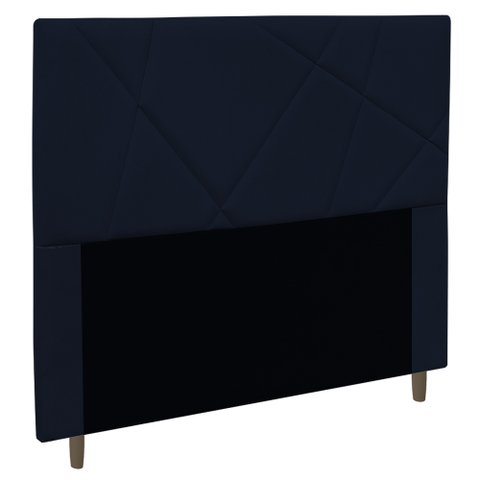 Cabeceira Cama Box Casal King Size Mali 195cm Veludo Azul Marinho - Abmaza