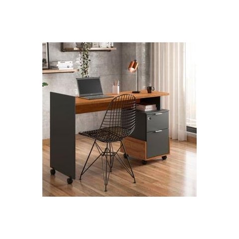 Mesa Escrivaninha 2 Gavetas Módulo 1 Office Alessa - Lukaliam Móveis