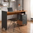Ver imagem 1 de Mesa Escrivaninha 2 Gavetas Módulo 1 Office Alessa - Lukaliam Móveis