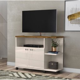 Rack Lisboa - Off White/canela - Lukaliam Móveis - 1