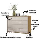 Ver imagem 4 de Cômoda 8 Gavetas Premium Lukaliam - Freijó / Off White