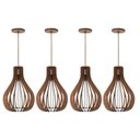 Ver imagem 1 de Jogo 4 Pendentes MDF Balão 131cm Dital Luminárias E27 de Teto Lustre Redondo
