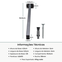 Ver imagem 2 de Suporte para Pia de Parafusar 6 Un Mão Francesa 50cm Preto Grapa Parede Granito Balcão Microondas