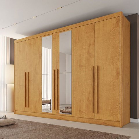 Guarda Roupas 6 Portas Alba Plus com Espelho 100% Mdf – Mademarcs