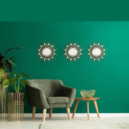 Espelho Decorativo Inova Soleil com 3 Pç 25x25cm Ouro Velho - 7