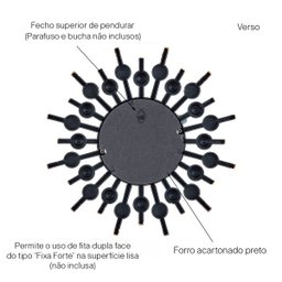 Espelho Decorativo Inova Soleil com 3 Pç 25x25cm Ouro Velho - 6