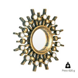 Espelho Decorativo Inova Soleil com 3 Pç 25x25cm Ouro Velho - 4