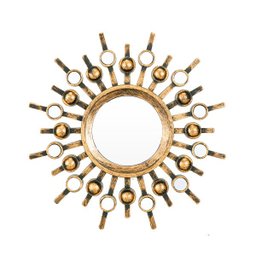 Espelho Decorativo Inova Soleil com 3 Pç 25x25cm Ouro Velho - 2