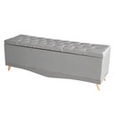 Ver imagem 4 de Kit Barcelona Cabeceira de Cama Painel e Calçadeira Baú Queen 160 Cm Suede Prata do Lar Móveis e