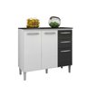 Balcão de Cozinha 3 Portas 2 Gavetas 90cm Poquema - 1