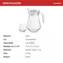Ver imagem 7 de Jogo 5 Peças Jogo de Refresco de Vidro 1,4L/330ml Transparente 21.5x15.0x15.0cm