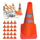 Ver imagem 3 de Cone Retratil Sinalizaçao Kit 20 Uni Portatil Obra Trafego Baliza Aviso Alerta Segurança Estrada Rua